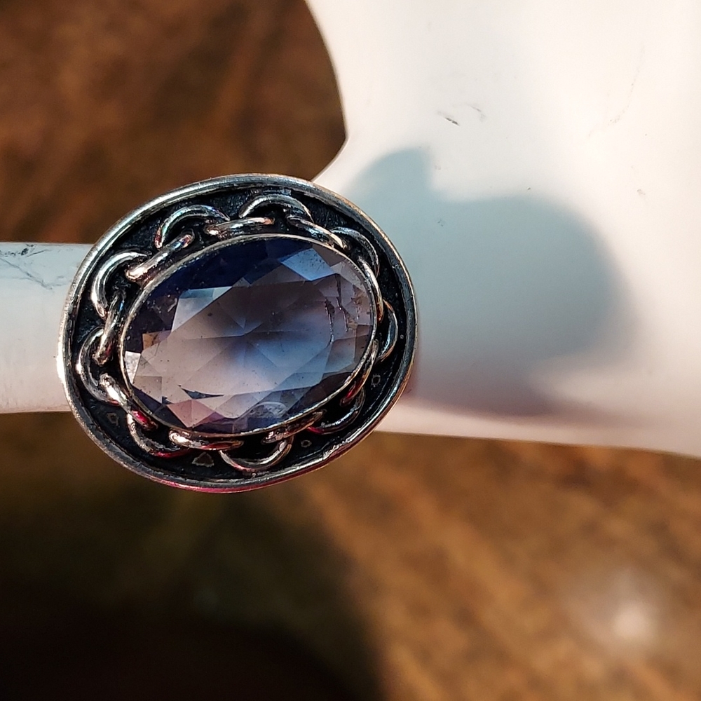 Silver and Amethyst ring size 7